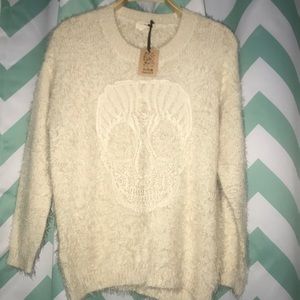Molly bracken off white skull sweater